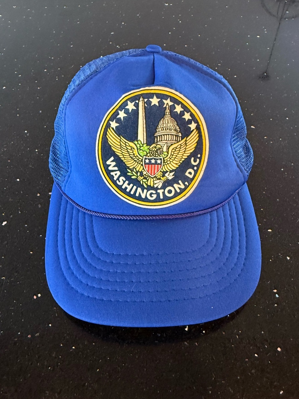 Washington D.C. Blue Trucker Hat with Eagle Patch